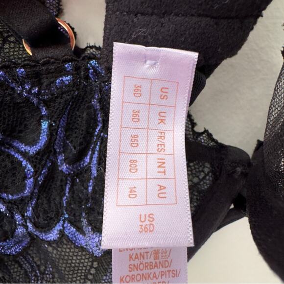 Savage X Fenty Lace Underwire Bra Bralette Adjustable Spaghetti Straps Sparkly - Picture 9 of 11